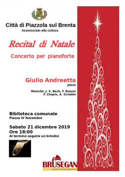 Recital di Natale di Giulio Andreetta a Piazzola sul Brenta