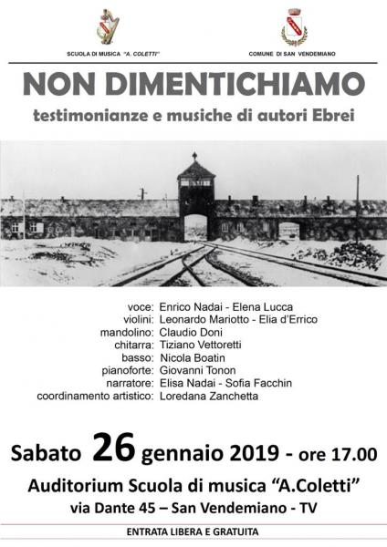 SAN VENDEMIANO-NON DIMENTICHIAMO-TESTIMONIANZE E CANZONI DI AUTORI EBREI