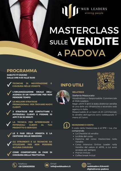 MASTERCLASS SULLE VENDITE A PADOVA