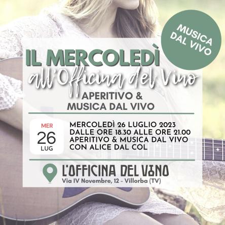 IL MERCOLEDI’ ALL’OFFICINA DEL VINO: APERITIVO & MUSICA DAL VIVO