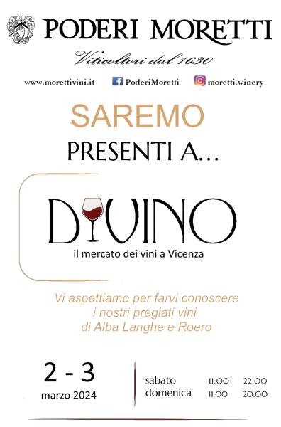 I vini di Poderi Moretti al mercato dei vini a Vicenza – DIVINO 2-3 marzo 2024
